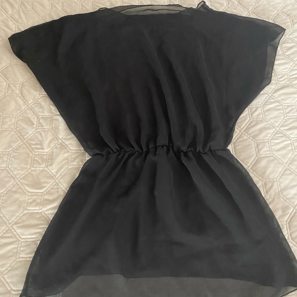 Sheer black swim coverup